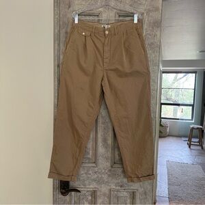 Alex Mill - Standard Pleated Pant in Cotton Linen (Khaki, 32)